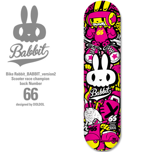 [그래피커] Bike Rabbit_SKATE_02 스케이트보드 스티커