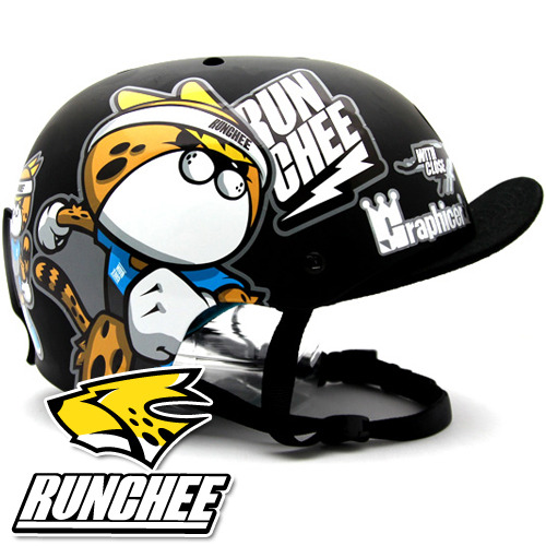 [그래피커] 0026-RUNCHEE-Helmet-04 런치 치타 스노우보드 헬멧 튜닝 스티커 스킨 