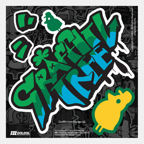 [그래피커] 12-Graffiti-tree-Sticker-01 그래피티 트리 스노우보드 헬멧 여행가방 자동차 캐릭터 스티커 스킨 