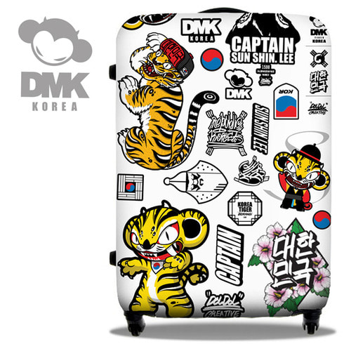 [그래피커] DMK-Suitcase-05  한국 대한민국 호랑이 dmk 캐릭터 그래픽 디자인 여행가방 캐리어 슈트케이스 하드케이스 캠핑 아이스 박스 가방 자동차 튜닝 스티커 스킨 데칼 