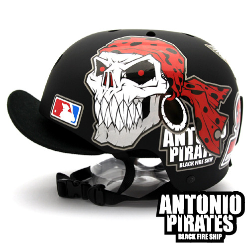 [그래피커] 0010-Antonio Pirate-Helmet-02   안토니오 파이럿츠 해적 야구단 캐릭터 디자인 스노우보드 헬멧 튜닝 스티커 스킨 