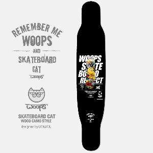 [그래피커] WOOPS_Longboard_23 고양이 웁스 롱보드 튜닝 스티커 스킨 그래피커