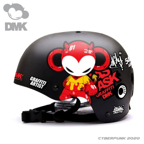 [그래피커] 0008-DMK-Helmet-19 그래피티 아티스트 데빌몽키 dmk 스노우보드 헬멧 튜닝 스티커 스킨
