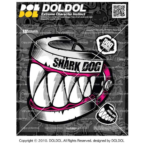 [그래피커] Sharkdog-Sticker-13 샤크독 서핑 하와이 오토바이 자동차 캐릭터 UV 스티커 그래피커 스킨 데칼