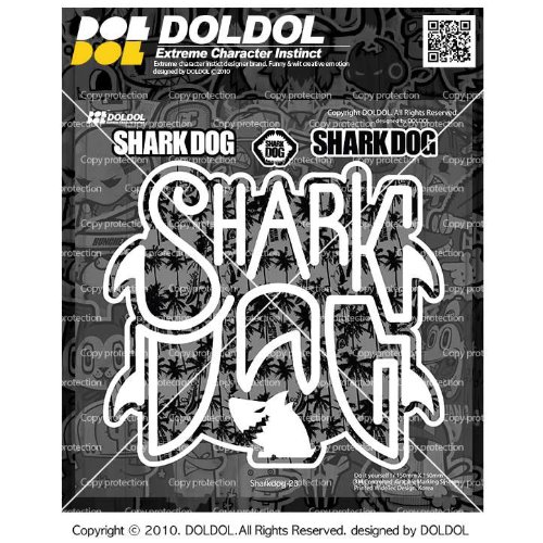 [그래피커] Sharkdog-Sticker-23 샤크독 서핑 하와이 오토바이 자동차 캐릭터 UV 스티커 그래피커 스킨 데칼