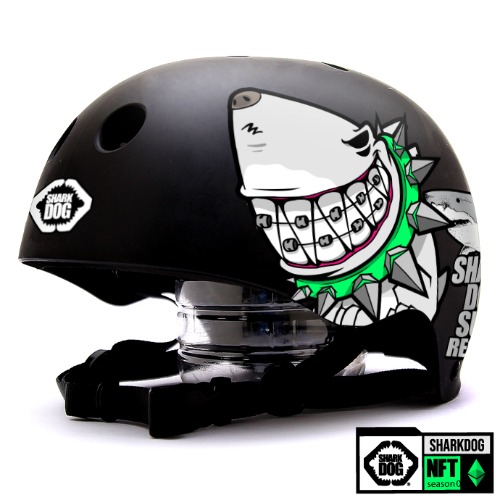 [그래피커] 0014-SharkDOG-Helmet-20 불독 상어 서핑 강아지 샤크독 하와이 스노우보드 오토바이 헬멧 튜닝 스티커 스킨