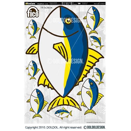 [돌돌] FICO-UVSKIN-Sticker-77 익스트림 낚시 브랜드 &#039;피코&#039; 시즌2 루어 물고기 테클박스 낚시 튜닝 스티커 스킨 데칼 그래피커