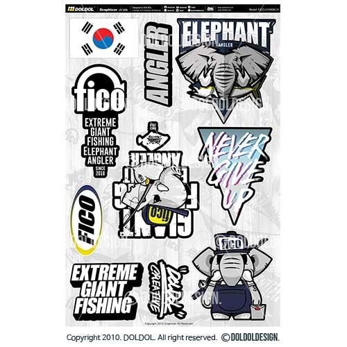 [돌돌] FICO-UVSKIN-Sticker-31 익스트림 낚시 브랜드 &#039;피코&#039; 시즌2 루어 물고기 테클박스 낚시 튜닝 스티커 스킨 데칼 그래피커