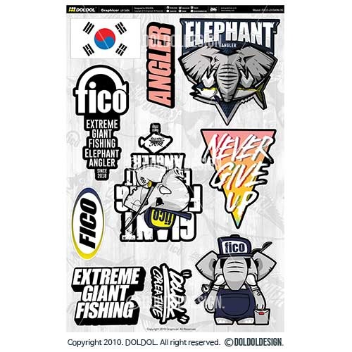 [돌돌] FICO-UVSKIN-Sticker-39 익스트림 낚시 브랜드 &#039;피코&#039; 시즌2 루어 물고기 테클박스 낚시 튜닝 스티커 스킨 데칼 그래피커