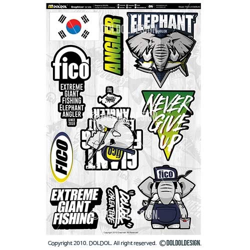 [돌돌] FICO-UVSKIN-Sticker-43 익스트림 낚시 브랜드 &#039;피코&#039; 시즌2 루어 물고기 테클박스 낚시 튜닝 스티커 스킨 데칼 그래피커
