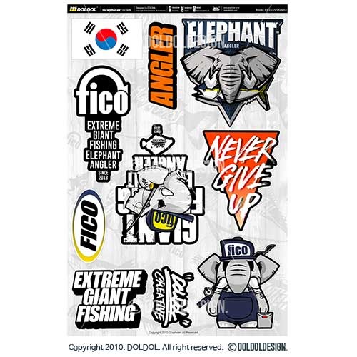 [돌돌] FICO-UVSKIN-Sticker-63 익스트림 낚시 브랜드 &#039;피코&#039; 시즌2 루어 물고기 테클박스 낚시 튜닝 스티커 스킨 데칼 그래피커