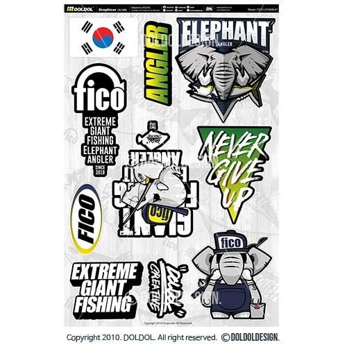 [돌돌] FICO-UVSKIN-Sticker-47 익스트림 낚시 브랜드 &#039;피코&#039; 시즌2 루어 물고기 테클박스 낚시 튜닝 스티커 스킨 데칼 그래피커