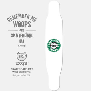 [그래피커] WOOPS_Longboard_15 고양이 웁스 롱보드 튜닝 스티커 스킨 그래피커