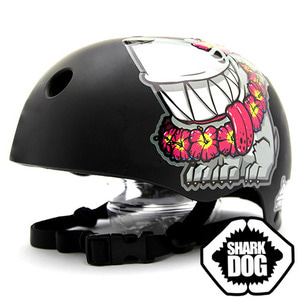 [그래피커] 0014-Shark DOG-Helmet-10 상어 불독 강아지 샤크독 서핑 하와이 스노우보드 헬멧 튜닝 스티커 스킨 