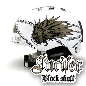 [그래피커] 0012-Black lucifer-01 (Full set)   블랙루시퍼 데스스컬 해골 타투 캐릭터디자인 스노우보드  헬멧 튜닝 스티커 스킨 데칼 