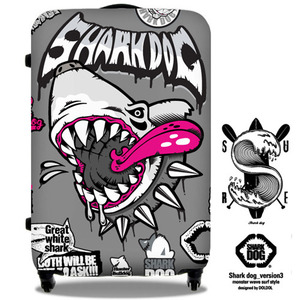 [그래피커] Shark DOG-Suitcase-01 여행가방 캐리어 캠핑 아이스 박스 슈트케이스 가방 캐릭터 자동차 튜닝 스티커 스킨 데칼 