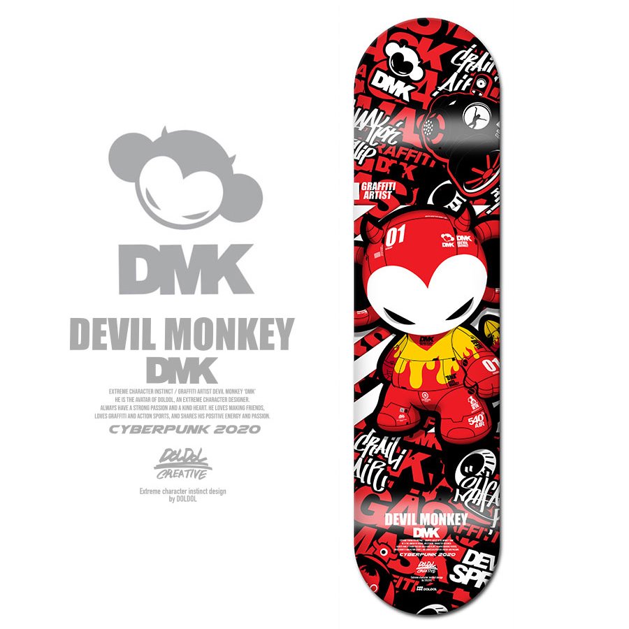 [그래피커] DMK-SKATEBOARD-16  그래피티 아티스트 데빌몽키 DMK 스케이트보드 튜닝 스티커 스킨 데칼