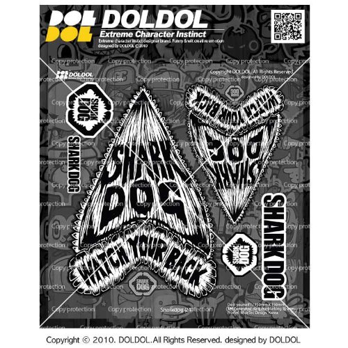 [그래피커] Sharkdog-Sticker-24 샤크독 서핑 하와이 오토바이 자동차 캐릭터 UV 스티커 그래피커 스킨 데칼