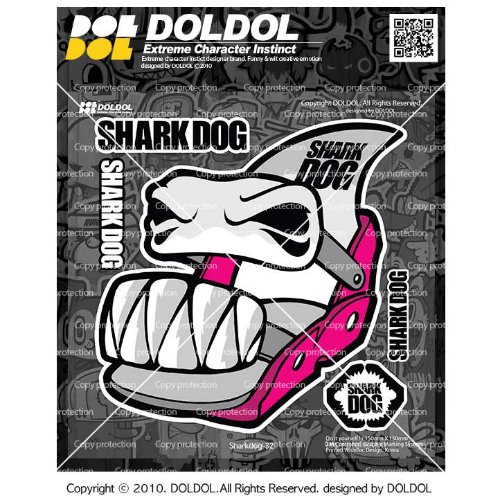 [그래피커] Sharkdog-Sticker-32 샤크독 서핑 하와이 오토바이 자동차 캐릭터 UV 스티커 그래피커 스킨 데칼