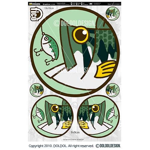 [돌돌] FICO-UVSKIN-Sticker-71 익스트림 낚시 브랜드 &#039;피코&#039; 시즌2 루어 물고기 테클박스 낚시 튜닝 스티커 스킨 데칼 그래피커