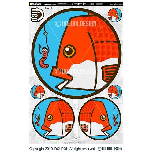 [돌돌] FICO-UVSKIN-Sticker-75 익스트림 낚시 브랜드 &#039;피코&#039; 시즌2 루어 물고기 테클박스 낚시 튜닝 스티커 스킨 데칼 그래피커