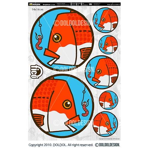 [돌돌] FICO-UVSKIN-Sticker-76 익스트림 낚시 브랜드 &#039;피코&#039; 시즌2 루어 물고기 테클박스 낚시 튜닝 스티커 스킨 데칼 그래피커