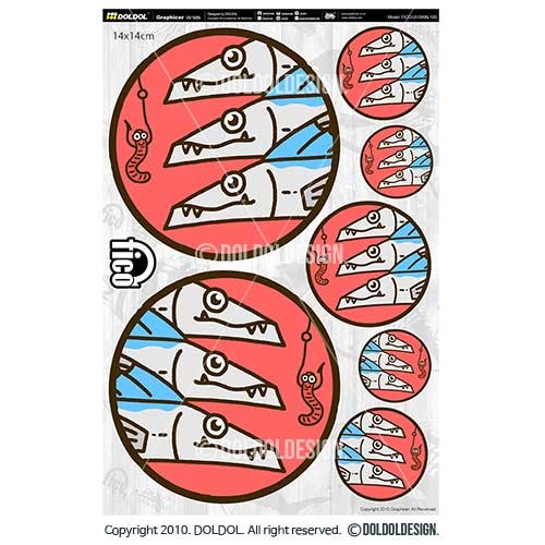 [돌돌] FICO-UVSKIN-Sticker-100 익스트림 낚시 브랜드 &#039;피코&#039; 시즌2 루어 물고기 테클박스 낚시 튜닝 스티커 스킨 데칼 그래피커