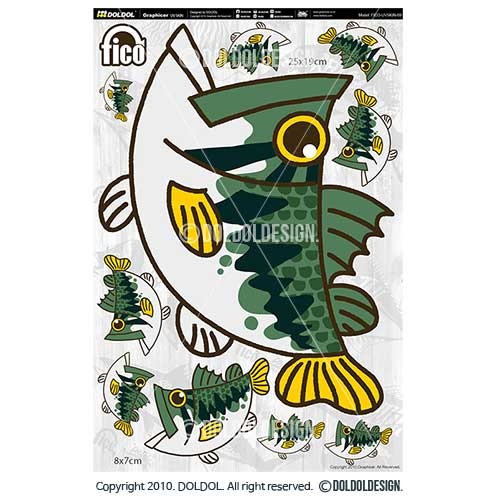 [돌돌] FICO-UVSKIN-Sticker-69 익스트림 낚시 브랜드 &#039;피코&#039; 시즌2 루어 물고기 테클박스 낚시 튜닝 스티커 스킨 데칼 그래피커