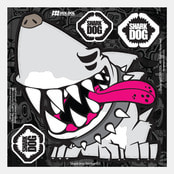[그래피커] 20-Sharkdog-Sticker-01 서핑 불독 상어 샤크독 스노우보드 헬멧 여행가방 자동차 캐릭터 스티커 스킨 