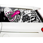 [돌돌] sharkdog-carnival-01 서핑 불독 상어 샤크독 서프 올뉴 카니발 자동차 유리 튜닝 스티커 스킨 그래피커 &amp;#61480;