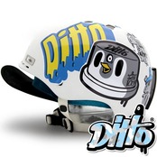 [그래피커] 0023-Ditto-Helmet-03 그래피티 아이스 펭귄 디또 캐릭터 디자인 스노우보드 헬멧 튜닝 스티커 스킨 